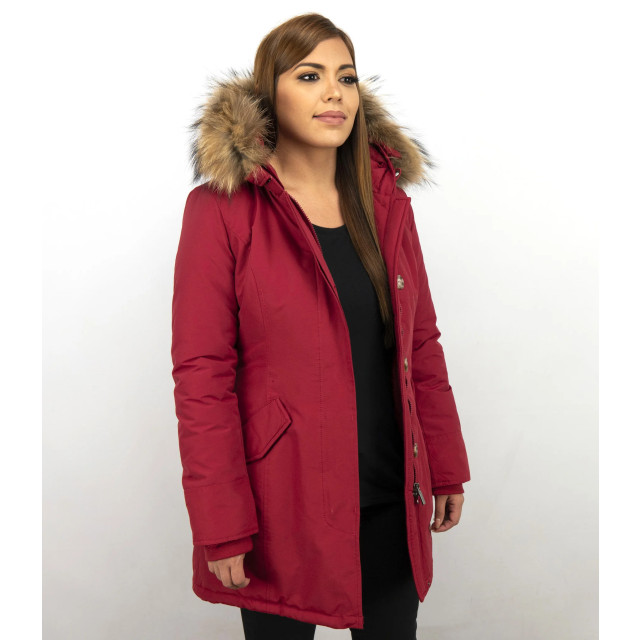 TheBrand Parka jas slim fit met bontkraag LB280PM-R large