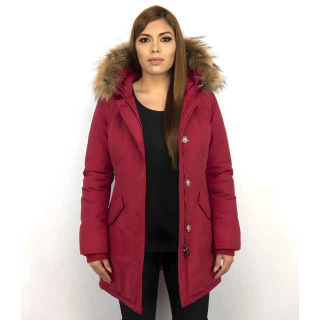 TheBrand Parka jas slim fit met bontkraag LB280PM-R large
