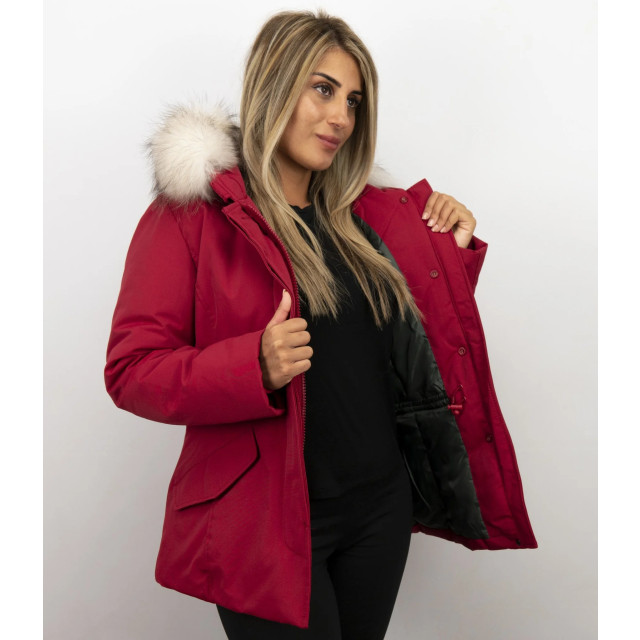 Matogla Winterjas rood bontkraag 5897R large