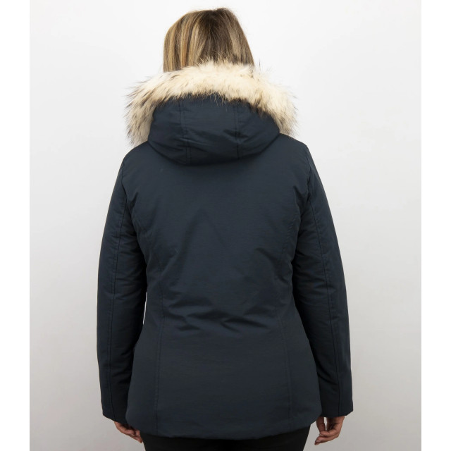 Matogla Blauwe winterjas bontkraag 5897B large