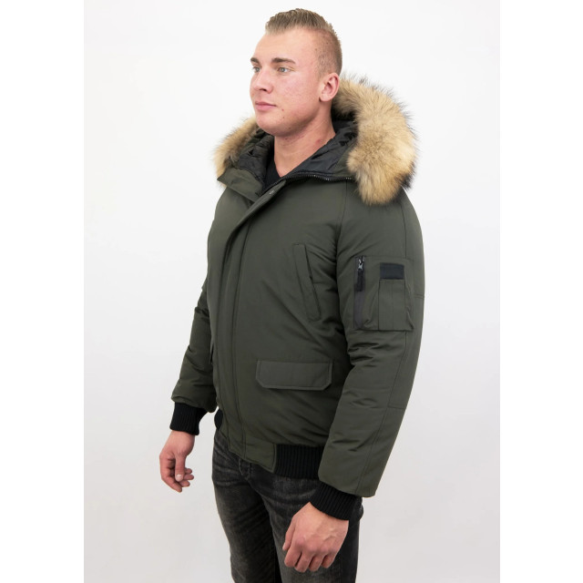 Enos Korte winterjas army met bontkraag PI-7005G | 8821G large
