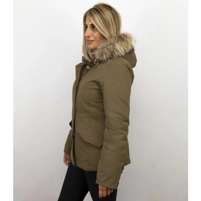 Beluomo Korte winterjassen met bontkraag jas donker 5898G large