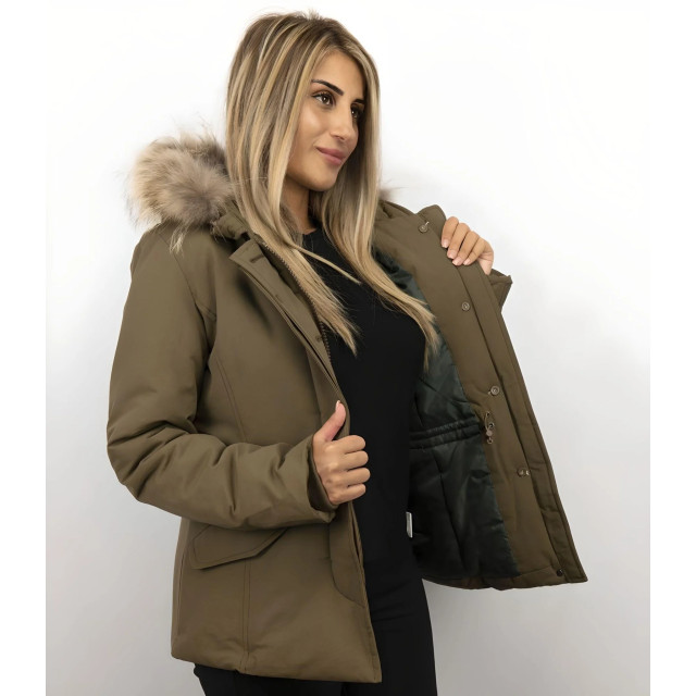 Beluomo Korte winterjassen met bontkraag jas donker 5898G large