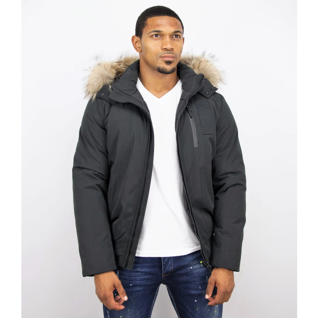 Enos Korte winterjas met bontkraag PI-739Z l PI-7006 large