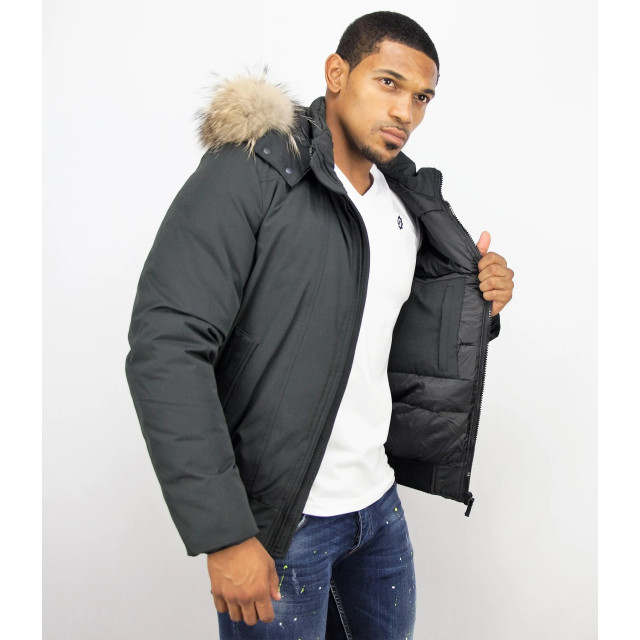 Enos Korte winterjas met bontkraag PI-739Z l PI-7006 large