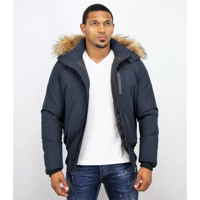 Enos Korte winterjas met bontkraag PI-739B l PI-7006 large