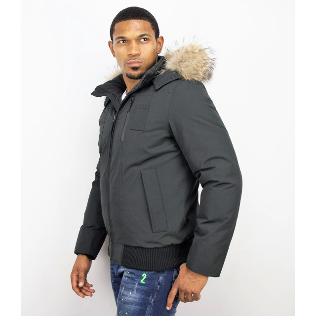 Enos Korte winterjas met bontkraag PI-739Z l PI-7006 large