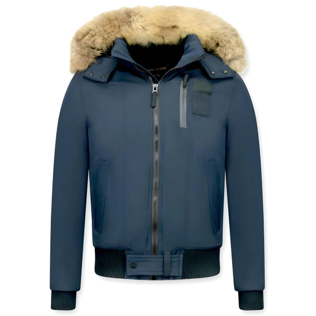 Enos Korte winterjas met bontkraag PI-739B l PI-7006 large