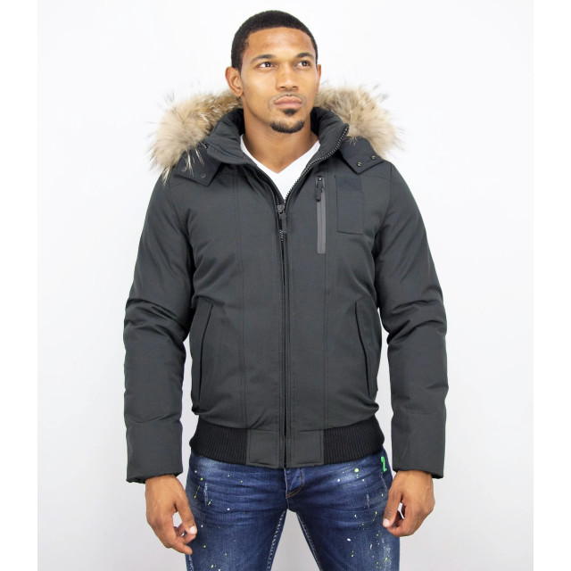 Enos Korte winterjas met bontkraag PI-739Z l PI-7006 large