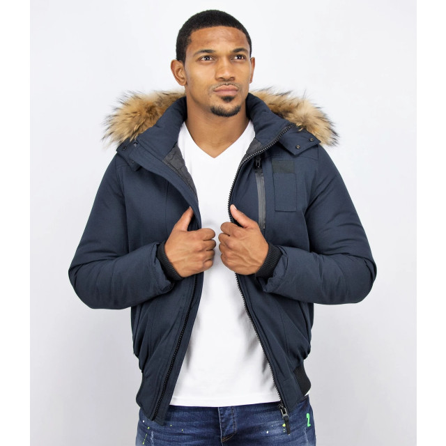 Enos Korte winterjas met bontkraag PI-739B l PI-7006 large