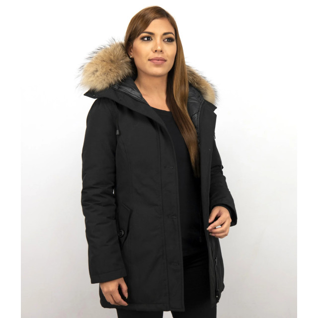 TheBrand Lange parka jas met bontkraag LB-505Z large