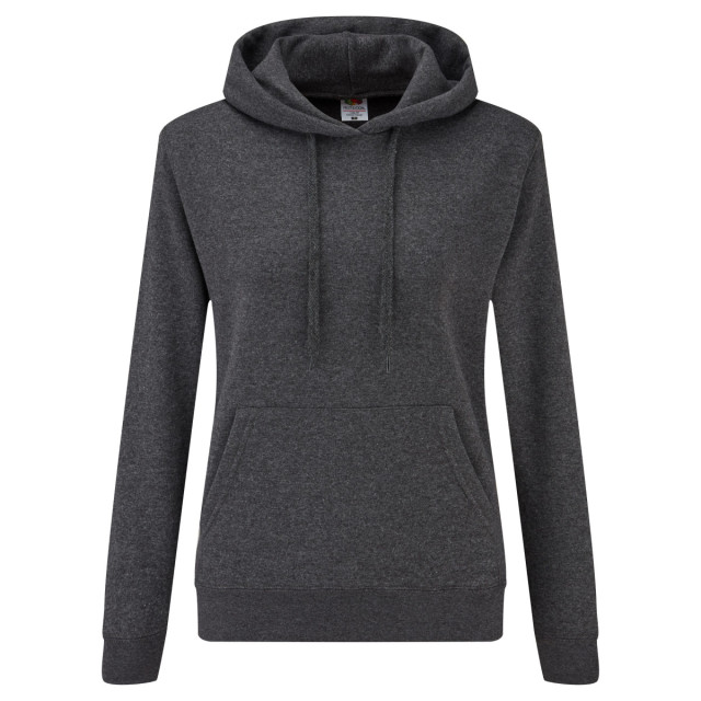Fruit of the Loom Dames classic heather hoodie UTLT1869_darkgrey large