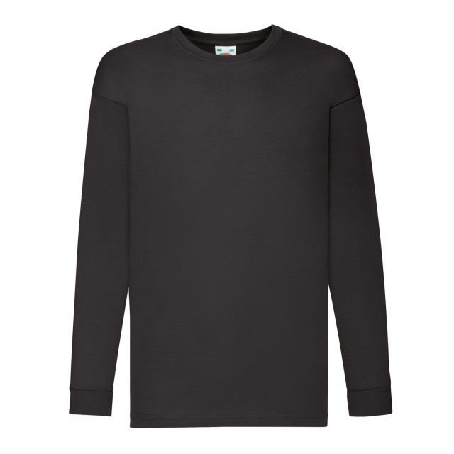 Fruit of the Loom Kinder/kids valueweight t-shirt met lange mouwen UTLT1785_black large