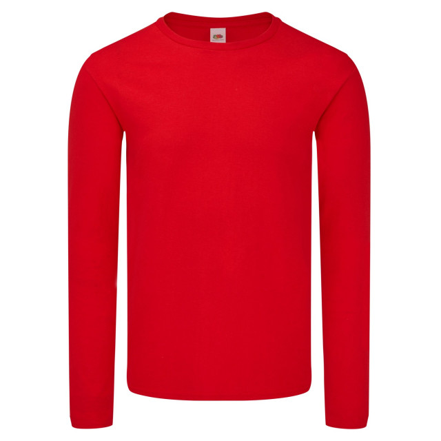 Fruit of the Loom Unisex adult iconic t-shirt met lange mouwen UTLT1821_red large
