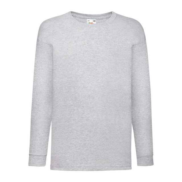 Fruit of the Loom Kinder/kids valueweight heather t-shirt met lange mouwen UTLT1495_heathergrey large