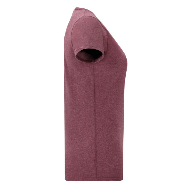 Fruit of the Loom Dames iconic heather t-shirt UTLT1500_heatherburgundy large