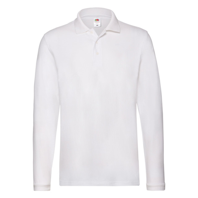 Fruit of the Loom Heren premium poloshirt met lange mouwen UTLT1617_white large
