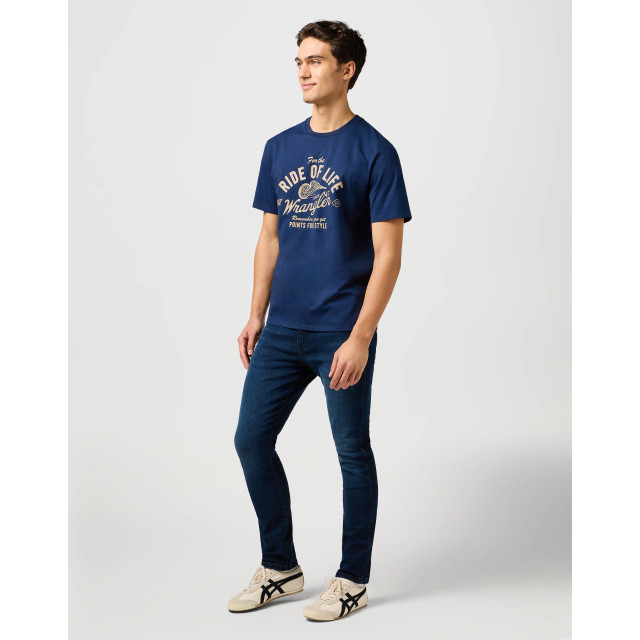 Wrangler Larston heren slim-fit jeans sapphire stone WRANGLER 112362455 Larston SapphireStone large