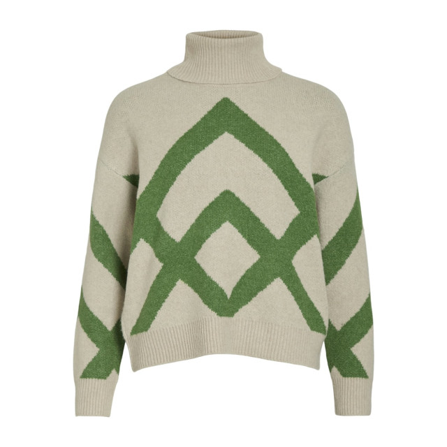 Vila Vicille rollneck ls jacquard knit zand dessin 4219.06.0026 large