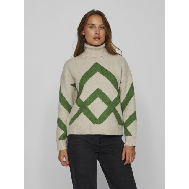 Vila Vicille rollneck ls jacquard knit zand dessin 4219.06.0026 large
