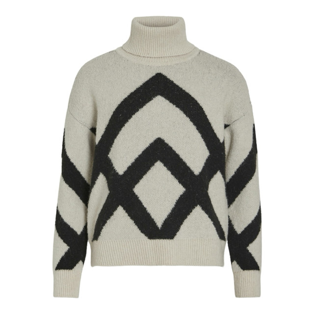 Vila Vicille rollneck ls jacquard knit zand dessin 4219.06.0025 large