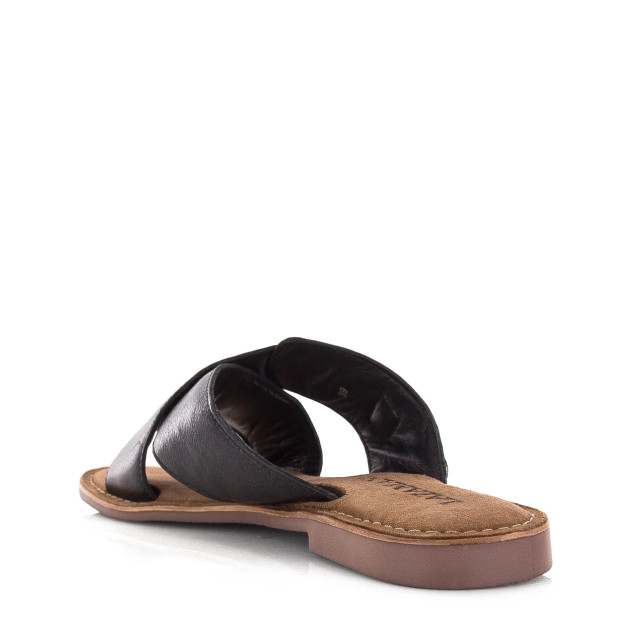 Lazamani leren mules black met gekruis platte sandalen dames LA75323 large