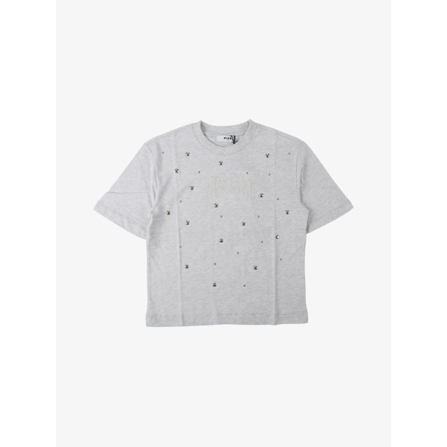 Msgm Meisjes t-shirt studded oversized grey melange S5MSJGTH215-107 large