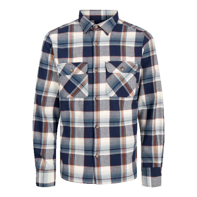 Jack & Jones Darren flannel overshirt 12261281-NVY-5XL large