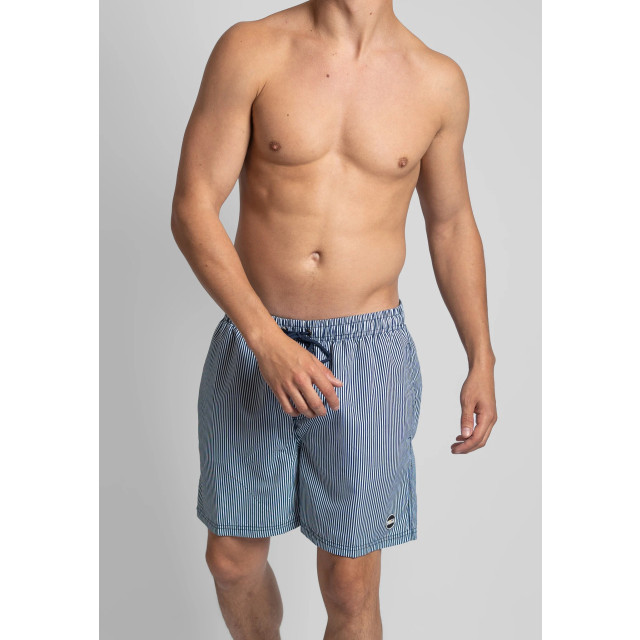 Phil & Co Gestreepte zwemshort heren / wit PH-SW-688 large