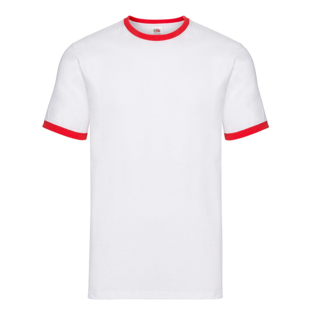Fruit of the Loom Heren ringer 160 t-shirt UTLT1992_whitered large