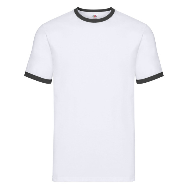 Fruit of the Loom Heren ringer 160 t-shirt UTLT1992_whiteblack large