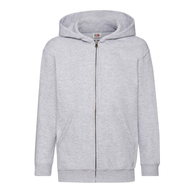 Fruit of the Loom Kinder/kids classic heather hooded jacket UTLT1944_heathergrey large