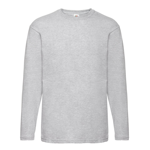 Fruit of the Loom Unisex adult valueweight t-shirt met lange mouwen UTLT1954_heathergrey large