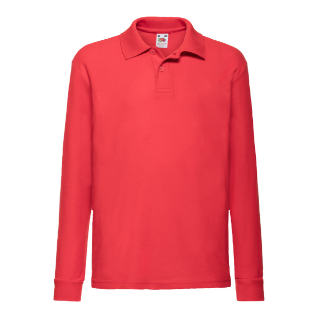 Fruit of the Loom Polo shirt met lange mouwen voor kinderen/kinderen UTLT1891_red large