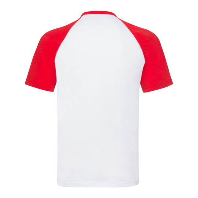 Fruit of the Loom Heren t-shirt honkbal met korte mouwen UTLT1397_whitered large