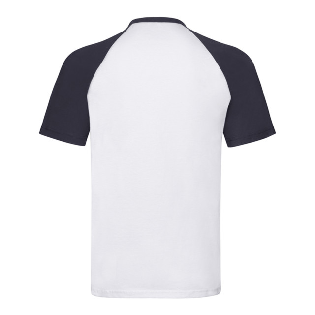 Fruit of the Loom Heren t-shirt honkbal met korte mouwen UTLT1397_whitedeepnavy large
