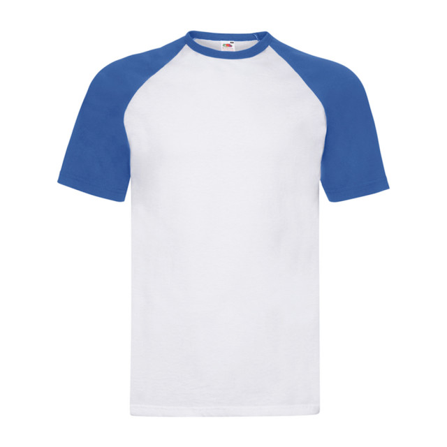 Fruit of the Loom Heren t-shirt honkbal met korte mouwen UTLT1397_whiteroyalblue large