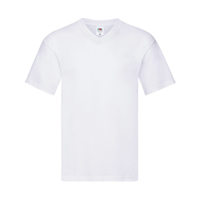 Fruit of the Loom Unisex origineel v hals t-shirt voor volwassenen UTLT1458_white large