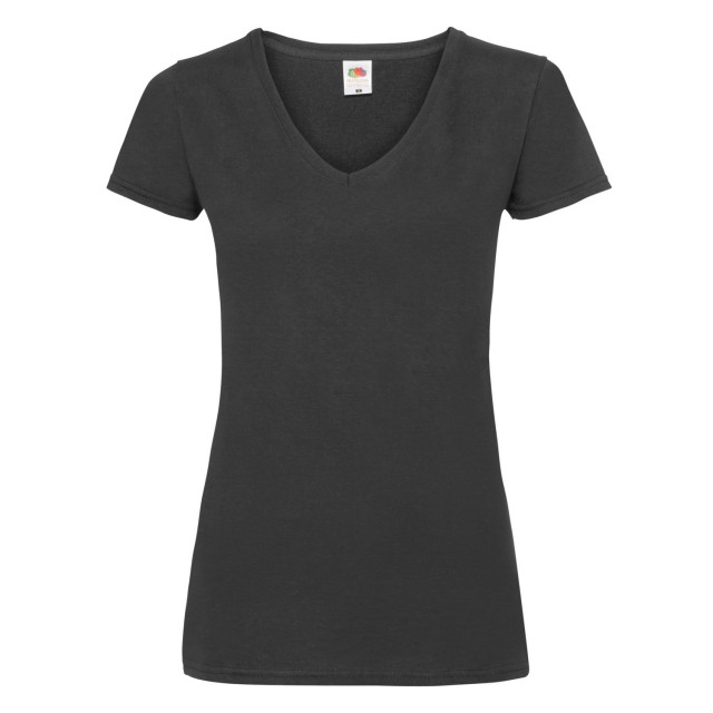 Fruit of the Loom Dames valueweight v hals t-shirt UTLT2261_black large