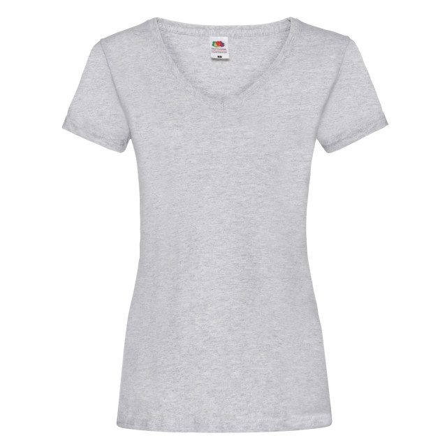 Fruit of the Loom Dames valueweight v hals t-shirt UTLT2261_heathergrey large