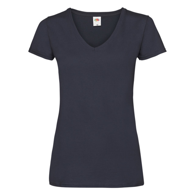 Fruit of the Loom Dames valueweight v hals t-shirt UTLT2042_deepnavy large