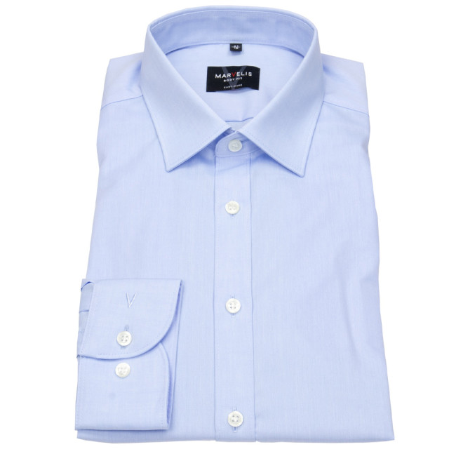 Marvelis Heren chambray slim overhemd met lange mouwen UTLT5676_blue large