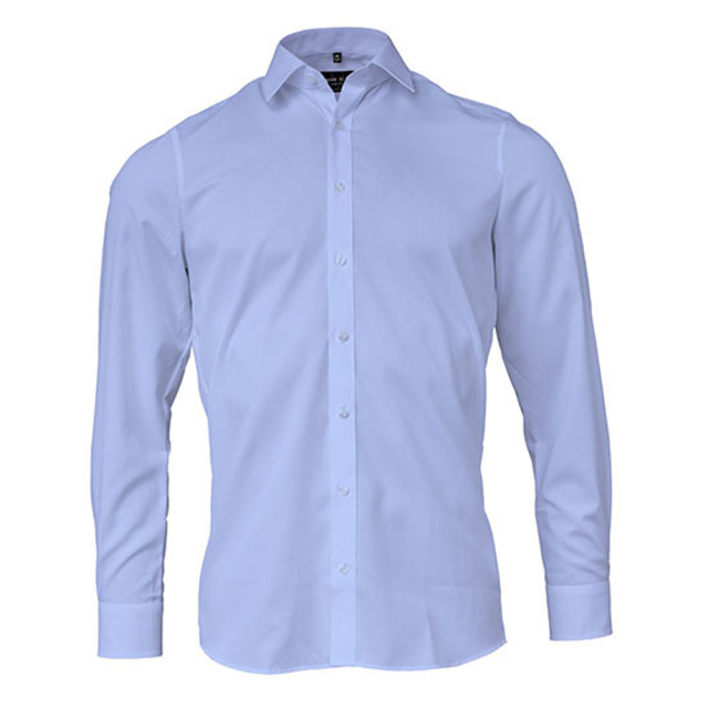 Marvelis Heren chambray slim overhemd met lange mouwen UTLT5676_blue large