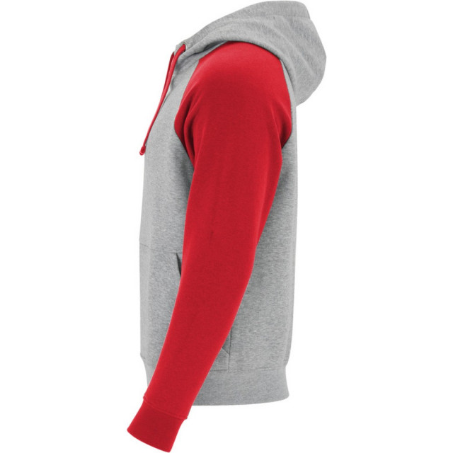 Roly Badet tweekleurige uniseks volwassen hoodie UTLT5609_heathergreyred large