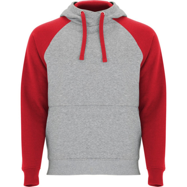Roly Badet tweekleurige uniseks volwassen hoodie UTLT5609_heathergreyred large