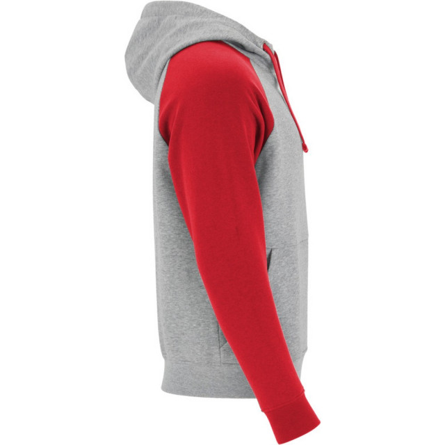 Roly Badet tweekleurige uniseks volwassen hoodie UTLT5609_heathergreyred large