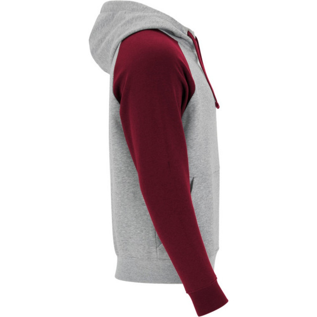 Roly Badet tweekleurige uniseks volwassen hoodie UTLT5609_heathergreygarnetred large