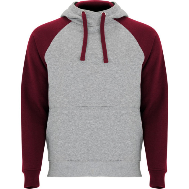 Roly Badet tweekleurige uniseks volwassen hoodie UTLT5609_heathergreygarnetred large