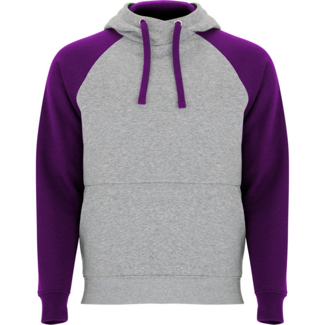 Roly Badet tweekleurige uniseks volwassen hoodie UTLT5609_heathergreypurple large