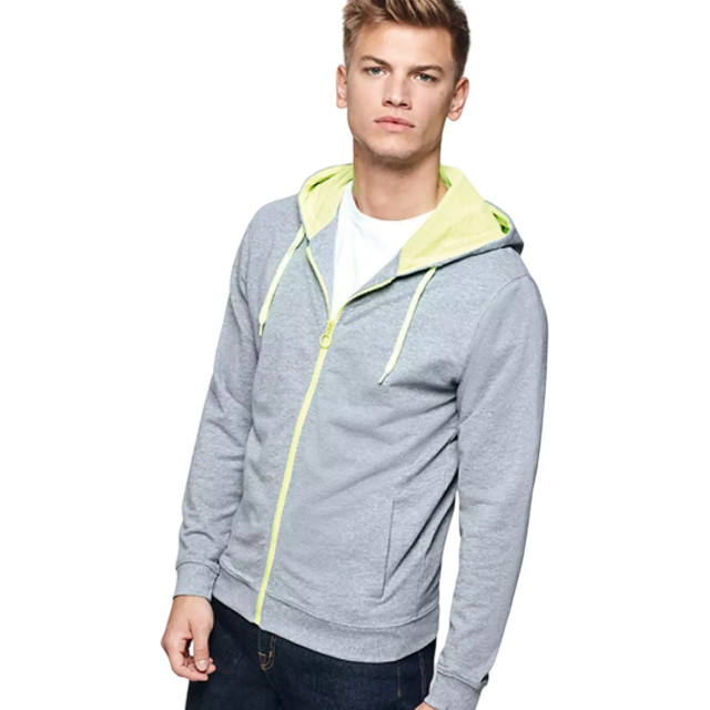 Roly Heren fuji heather sweat jacket UTLT5291_heathergreyfluorescentyellow large Roly Heren fuji heather sweat jacket UTLT5291_heathergreyfluorescentyellow large